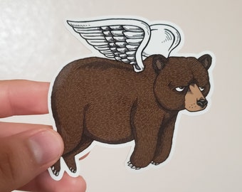 Flying Bear Die-cut Vinyl Sticker
