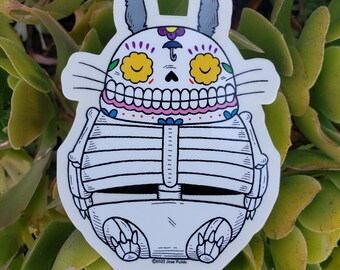 Totoro-Calavera Clear Vinyl Sticker Day of the Dead