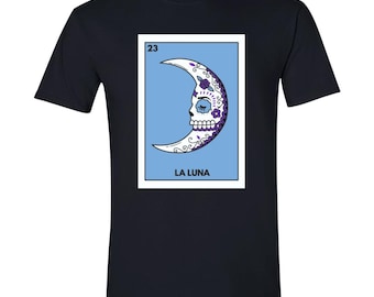 La Luna Calavera Loteria Mens/Unisex T-Shirt S, M, L, XL, XXL