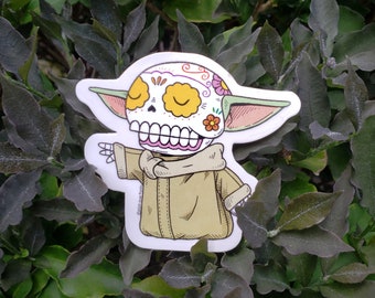 The Baby Calavera Clear Die Cut Vinyl Sticker