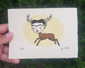 Little Deer Limited Edition Gocco Screenprint