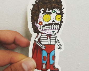 Nacho Calavera Clear Vinyl Sticker Day of the Dead