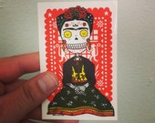 Frida Calavera Vinyl Sticker Day of the Dead