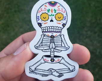Yoga Calavera Mini Vinyl Sticker
