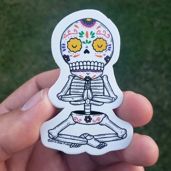 Yoga Calavera Mini Vinyl Sticker