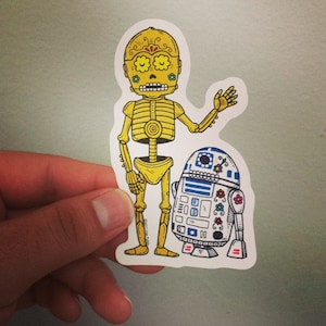 Droid Calaveras Die Cut Clear Vinyl Sticker