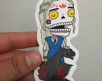 Daenerys Targaryen Die Cut Clear Vinyl Sticker Day of the Dead