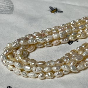 Vintage Set of Six Rice Pearl Necklace Strands – Varying Sizes for Jewelry Making Supplies