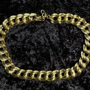 Vintage Gold Tone Monet Chunky Chain Necklace