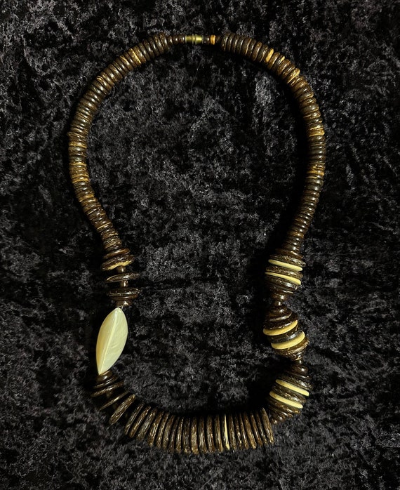 Iridescent Angular Beaded Statement Necklace with… - image 1