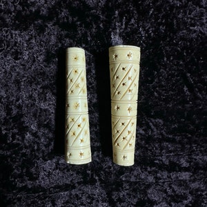Pair of Handcrafted Vintage Large Bone Beads