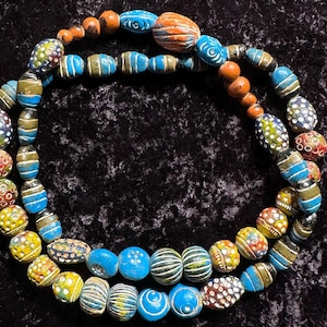 Vintage Colorful African Inspired Beaded Necklace
