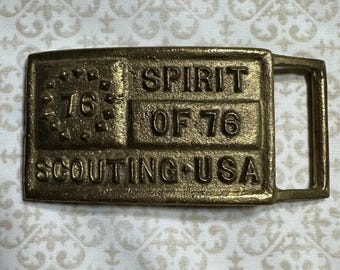 Vintage Spirit of 76 Scouting USA Heavy Belt Buckle