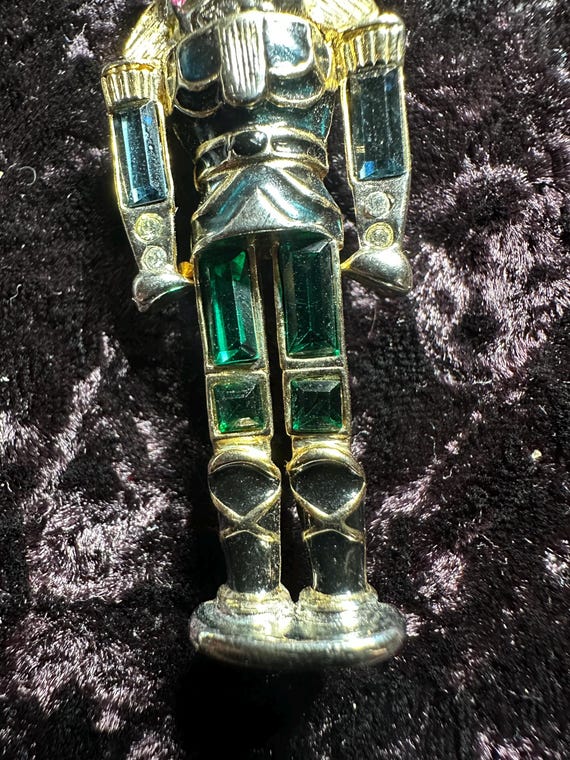 Vintage Monet Crystalized Nutcracker Brooch - image 5
