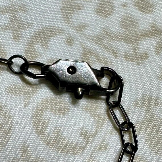 Vintage Green Rhinestone Rectangular Shaped Neckl… - image 8