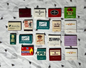 Vintage Matchbooks – Random Assorted Set of 19 – Retro Advertising Collectibles