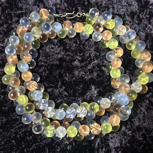 Vintage Monet Wisteria Pastel Moonglow Lucite Bubbles Beaded Necklace