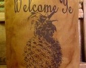 Primitive Luminary Feedsack Bag Welcome Pineapple