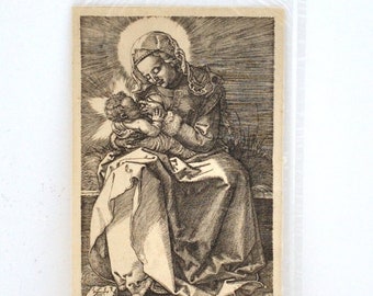 Antique Albrecht Dürer The Virgin Nursing the Child Engraving by Armand Durand, circa 1800s