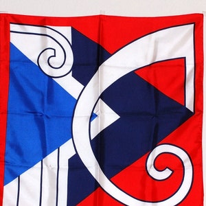 Vintage Di Nardo Modernist Geometric Square Scarf Red Blue White