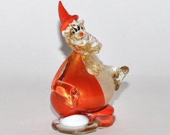 Vintage Murano Glass Clown: Barovier & Toso Gold Aventurine Sfumato
