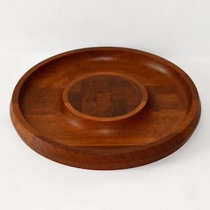 Danish Modern Jens Quistgaard Staved Teak Round Serving Board Dansk Designs Denmark IHQ
