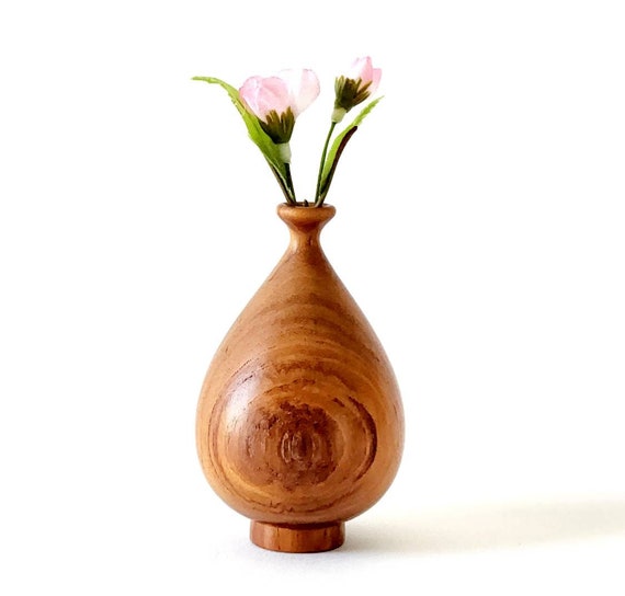 Tulip Wood Mini Vase Weed Hand Mini Vase - Etsy