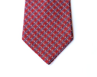 Vintage Barneys New York Silk Necktie, Horsebit Print, Made in Italy