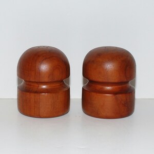 Vintage Large Danish Modern Siamese Teak Salt & Pepper Shakers, Pair