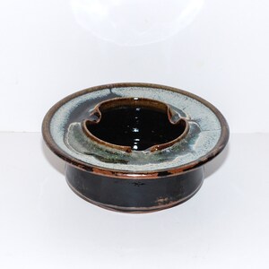 Mid Century Modern Wabi Sabi 侘寂 Tenmoku Glaze Japanese Studio Pottery Ashtray