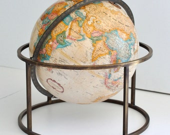Vintage Desk Top World Globe by Replogle in the Manner of Paul Mccobb  , circa 1970