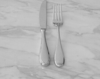 Yamazaki Austen Harmony Stainless Flatware Korea, Pair , Dinner Kife and Fork