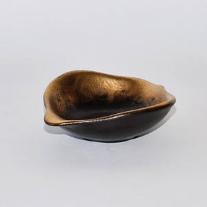 Vintage Sascha Brastoff Pottery More Gold Shell Shaped Bowl