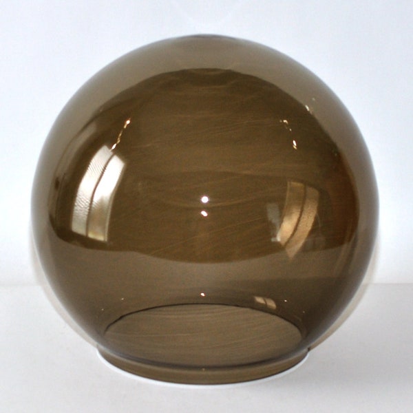 Vintage Smoked Glass Orb Ceiling Light Shade for Flush Mount Fixture,  Carl Fagerlund for Orrefors Lighting Sweden, circa 1960s - 1970s