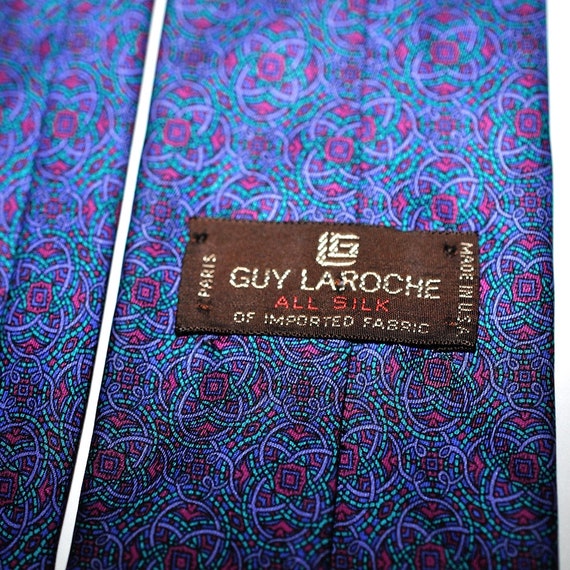 Vintage Guy Laroche Paris 100% Pure Silk Twill Ti… - image 2