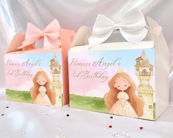 Personalisierte Prinzessin Party Box, Mädchen Geburtstag Gastgeschenke, Kinder Leckerli Box, Prinzessin Party Tasche Alternative