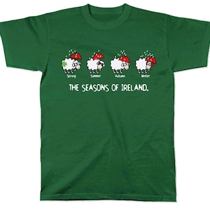 Irisches T-Shirt, 'Seasons of Irland' grünes T-Shirt, Regular Unisex