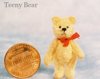 Teeny Bear Miniature Teddy Bear Kit - Pattern - DIY - by Emily Farmer