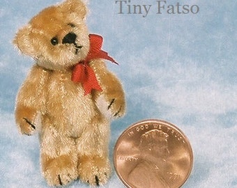 Tiny Fatso Bear - Miniature Teddy Bear Kit - Pattern - DIY - by Emily Farmer