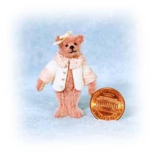 LAST ONES!  Little Brenda Bear Miniature Teddy Bear Kit - Pattern - DIY- by Emily Farmer