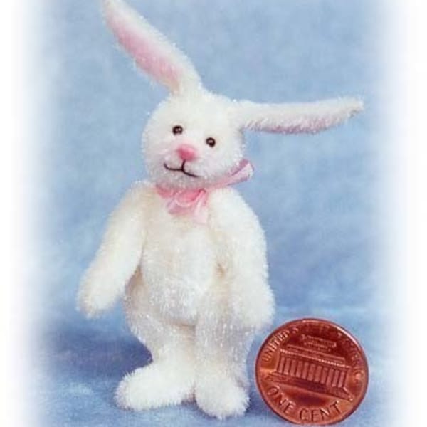 LAST ONES! White Rabbit Miniature Bunny Kit - Pattern - DIY - by Emily Farmer
