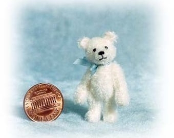 Tiny White Bear Miniature Teddy Bear Kit - Pattern - DIY - by Emily Farmer