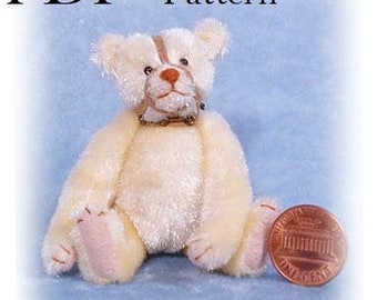 PDF Pattern & Instructions for Miniature Teddy Bear - DIY - Muzzle Bear 2 7/8" tall -  by Emily Farmer