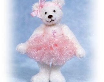 PDF Pattern & Instructions for Miniature Teddy Bear - DIY - Ballerina Bear 2 5/8" tall -  by Emily Farmer