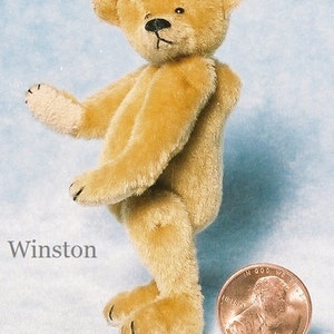 Winston Miniature Teddy Bear Kit - Pattern - DIY - by Emily Farmer