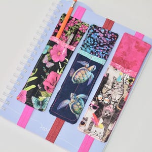 Fabric Pen Holder Bookmark: Designer Print Journal Accessory