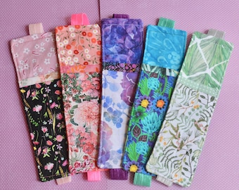Rainbow Floral Pen Holder Bookmark: Elastic Journal Planner Accessory