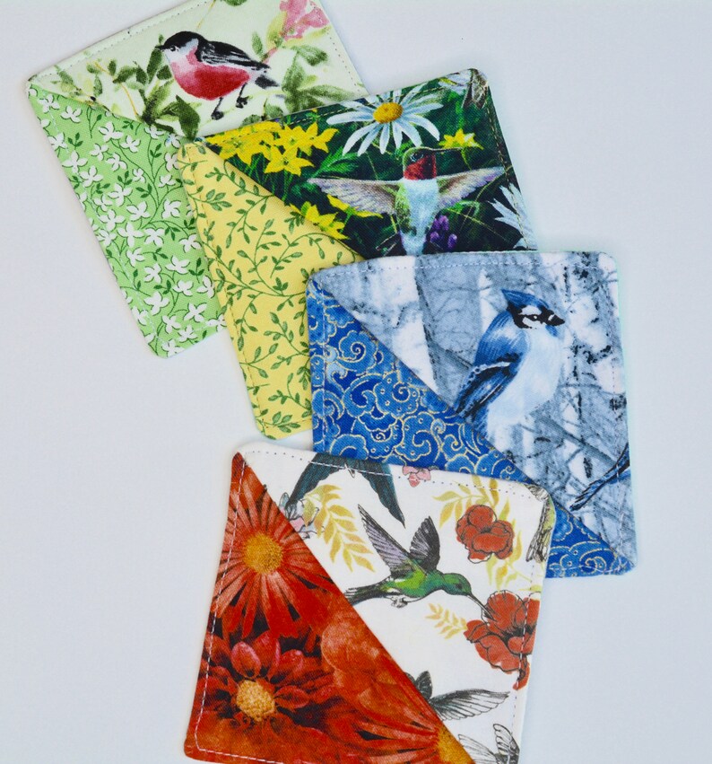 Fabric CORNER BOOKMARK, Your choice of beautiful colorful Birds, Handcrafted gift for book lovers, readers, book clubs, Mother's Day gift image 3