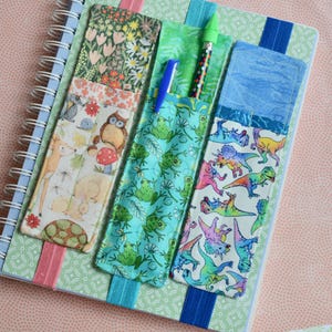 Fabric Journal Bookmark Pen Holder: Elastic Notebook Organizer