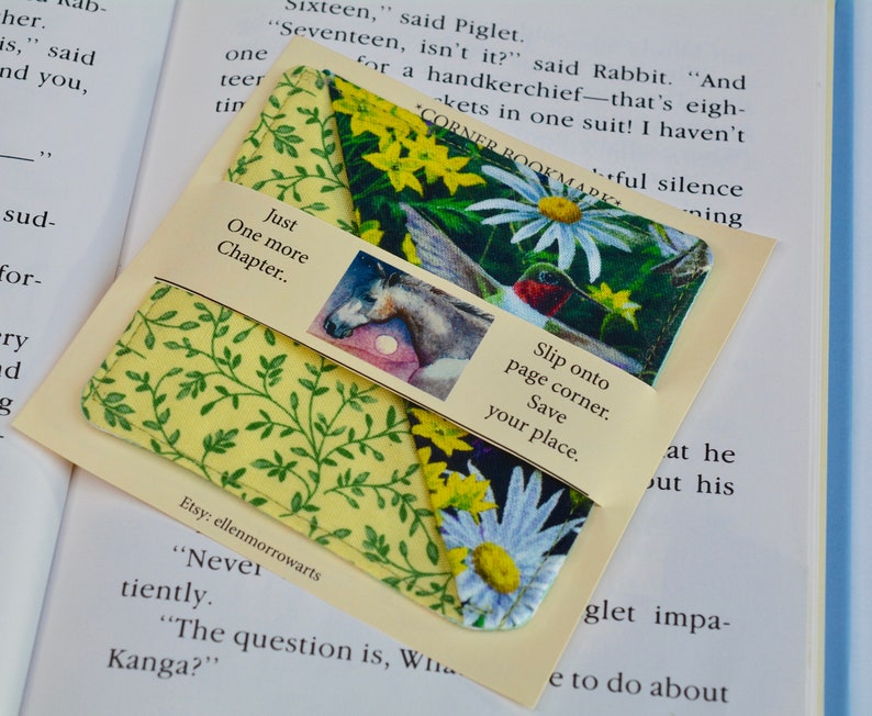 Fabric CORNER BOOKMARK, Your choice of beautiful colorful Birds, Handcrafted gift for book lovers, readers, book clubs, Mother's Day gift image 5